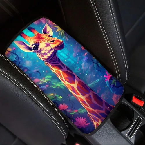 Vista 30 de Funda para reposabrazos de automóvil, ajuste universal para la mayoría de automóviles, SUV, camiones, sedán, patrón fresco, plegable, cómoda, Oso