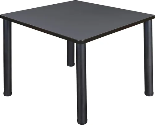 Vista 39 de Regency Kee - Mesa cuadrada pequeña para sala de descanso de 30 pulgadas, parte superior de cerezo, patas negras