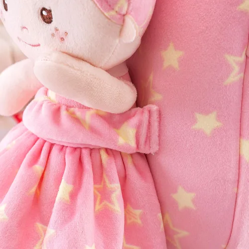 Vista 24 de Onetoo Mochila para niños pequeños, regalos de regreso a clases, mochilas para niñas y niños con muñecas de bebé ligeras y suaves en vestido