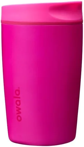 Vista 6 de Owala SmoothSip Slider - Vaso de café aislado de acero inoxidable, reutilizable, taza de café helado, taza de viaje para café caliente, sin BPA, 12