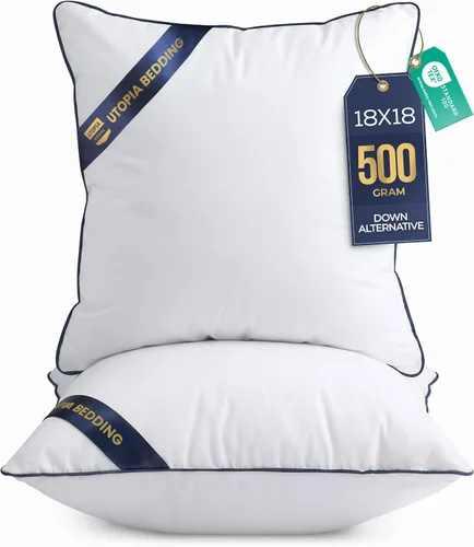 Vista 21 de Utopia Bedding - Relleno de almohadas decorativas (paquete de 2, color blanco), almohadas para sofá, cama y sofá de 12 x 12 pulgadas, relleno