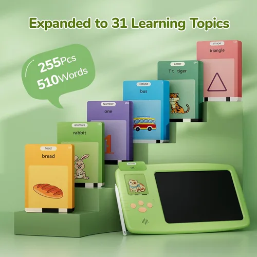 Vista 6 de Tarjetas parlantes para niños pequeños: tableta de escritura LCD 2