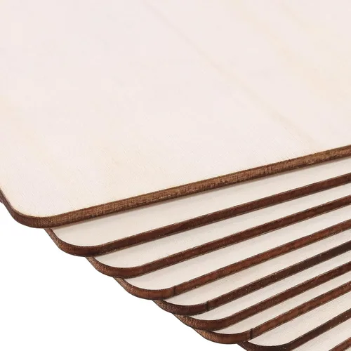 Vista 3 de SHEUTSAN 100 piezas de madera cuadradas de 6 x 6 pulgadas, hojas cuadradas de madera en blanco de 1/8 pulgadas de grosor, madera sin terminar