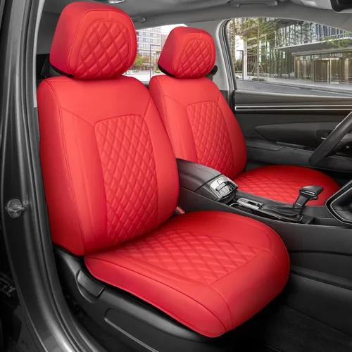 Vista 12 de MotorBox Meridian Series - Fundas de asiento de piel napa, fundas clásicas de asiento delantero, de piel sintética de alta calidad, color beige