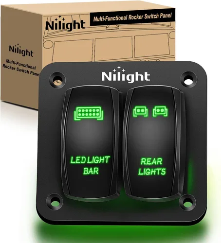 Vista 9 de Nilight 90104B - Barra de luz LED trasera láser de aluminio de 2 velocidades con interruptor basculante a palanca precableado de encendido y apagado