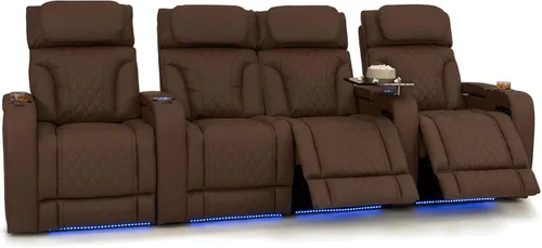 Vista 97 de Seatcraft Luminis 365 - Asiento de cine en casa (fila de 2 biplazas), color carmesí
