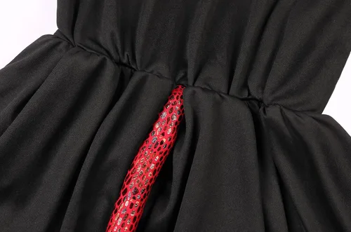 Vista 5 de Costumerry Disfraz de diablo para niñas con cuernos de diablo, diadema para fiesta de Halloween