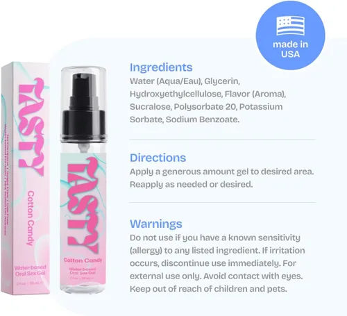 Vista 9 de IntiMD Crazy Girl Gel Comestible para Sexo Oral con Base de Agua y Sabor a Algodón de Azúcar, 2 Onzas, para Hombres, Mujeres y Parejas