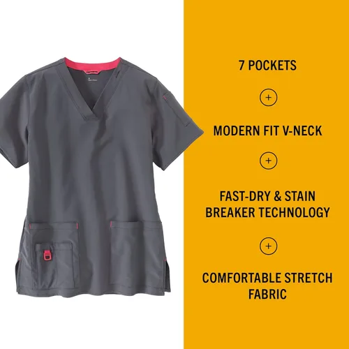 Vista 2 de Carhartt, Cross-Flex, camiseta hospitalaria, mediana, para mujer