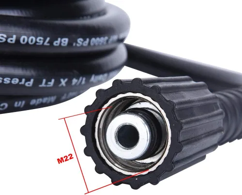 Vista 5 de Manguera de lavadora de alta presión de 25 pies, manguera de lavado de potencia mejorada para reemplazo y extensión, M22 0.551 in o M22 0.591 in