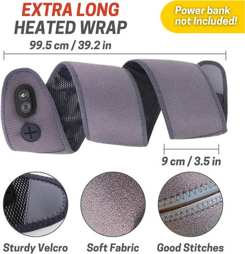 Vista 6 de Almohadilla térmica para codo, envoltura térmica inalámbrica para tendinitis de codo de tenista, codo extralargo con 3 niveles de calor