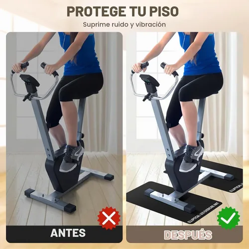 Vista 6 de Alfombrilla elíptica para debajo del escritorio, equipo de ejercicio antideslizante para bicicleta Peloton, pequeña alfombrilla de ejercicio