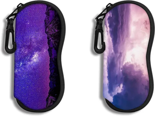 Vista 44 de Hion Sunglasses Case Ultra Light Neoprene Zipper Eyeglass Soft Case with Belt Clip
