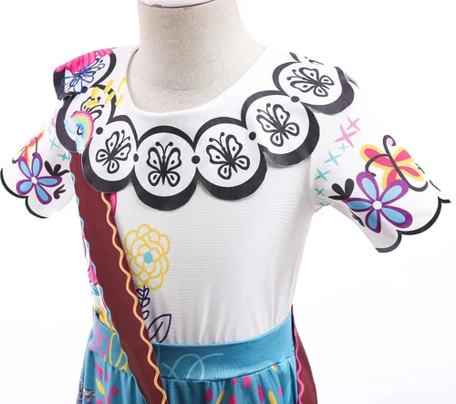 Vista 6 de Disfraz infantil de Mirabel, vestido de princesa de Isabela Madrigal, ropa de disfraces para Halloween, juego de roles