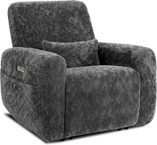 Vista 15 de EONIX Silla reclinable de pared Zero Clearance, tela de felpa prémium Beige