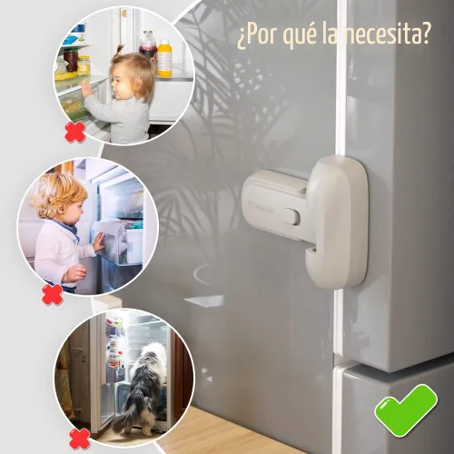 Vista 3 de Mom's Choice Gold Awards Ganador – EUDEMON 1 paquete de cerradura de puerta actualizada para refrigerador/nevera/congelador a prueba de niños