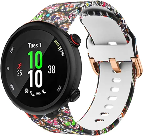 Vista 7 de Correa de reloj compatible con Forerunner 45, correas de repuesto de reloj de silicona con patrón impreso para mujeres y hombres