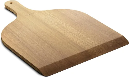 Vista 8 de G.a HOMEFAVOR Pala de pizza de madera de acacia, paleta de pizza de 12 x 14 pulgadas con mango de madera, espátula de pizza para hornear