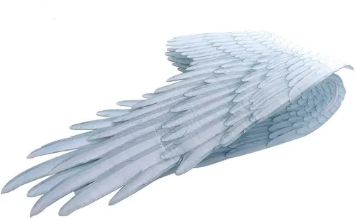Vista 7 de Himine Alas de ángel de tela no tejida para fiestas festivas adecuadas para hombres y mujeres alas decorativas blanco azul