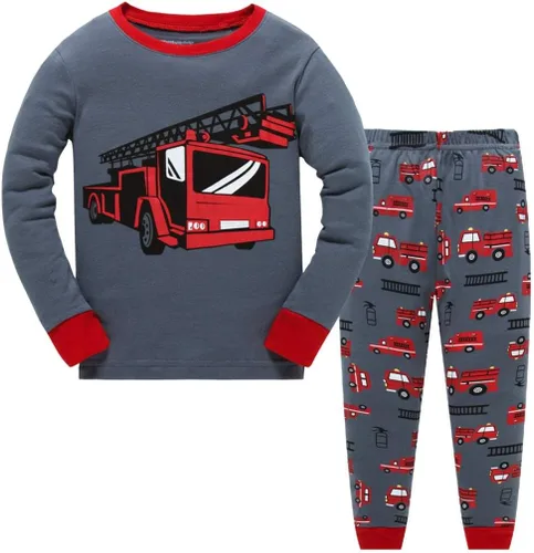 Vista 9 de Pijamas para Niños Pequeños, Conjunto de Ropa para Niños Pequeños, Ropa de Dormir de Planeta y Tren, Manga Larga, 100% Algodón, 2 Piezas, Pijamas