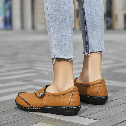 Vista 6 de Geoeleph Mocasines casuales para mujer, cómodos y cómodos para caminar, mocasines de cuero para conducir
