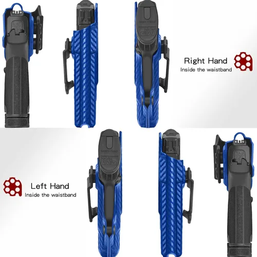 Vista 3 de Amberide IWB Funda Kydex para Smith & Wesson M&P Shield Plus/Shield M2.0 / Shield M1.0 3.1 pulgadas, transporte oculto, opciones MOS y no MOS