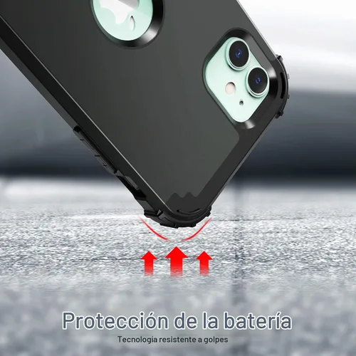 Vista 7 de IDweel Funda para iPhone 11 con Protector de Pantalla de Vidrio Templado, Híbrida 3 en 1 Resistente a Golpes Delgada de Protección Resistente