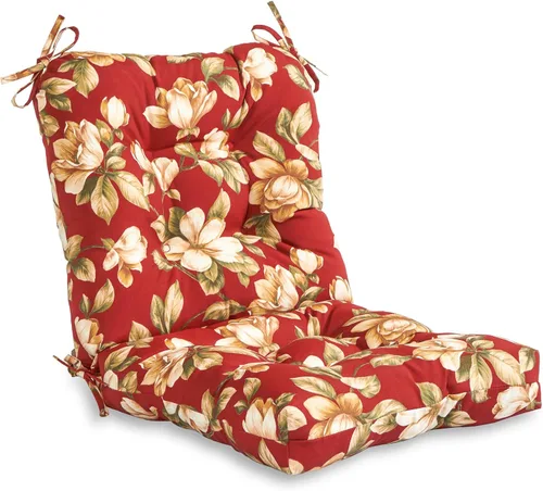 Vista 9 de Greendale Home Fashions Cojín para asiento y respaldo de exterior, 38 x 21 pulgadas, 1 unidad (paquete de 1), diseño de rayas canela