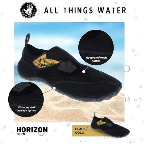 Vista 3 de Body Glove Zapatos de agua para mujer (lago, aeróbicos, natación, deportes acuáticos, playa, zapatos de agua para mujer), color negro y azul Oasis