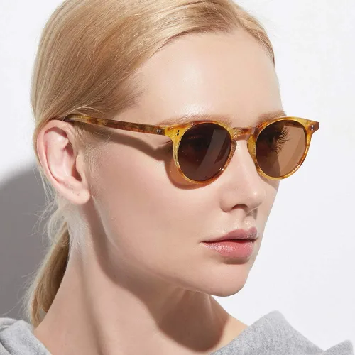 Vista 5 de HEPIDEM - Gafas de sol polarizadas redondas de acetato vintage para mujer con protección UV