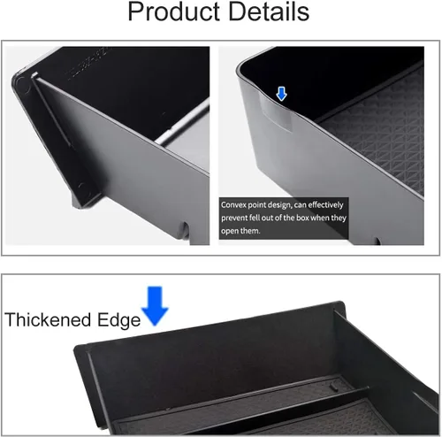 Vista 3 de Moonlinks Caja de cajón de consola central para Tesla Model S/Model X, caja de almacenamiento de cajón de consola central personalizada para Tesla