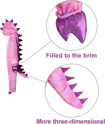 Vista 2 de DEAR MODEL Disfraz de T-rex rosa para niñas de 3 a 14 años