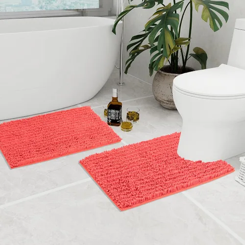 Vista 47 de Walensee Alfombra de baño antideslizante (32x20, azul oscuro) absorbente de agua, súper suave, felpilla peluda, lavable a máquina, se seca