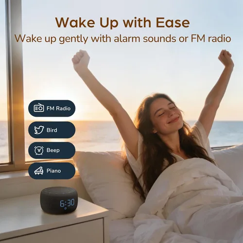 Vista 8 de BUFFBEE Reloj despertador con altavoz Bluetooth con radio FM, sonido de alta fidelidad, atenuador de rango completo, radio despertador enchufado