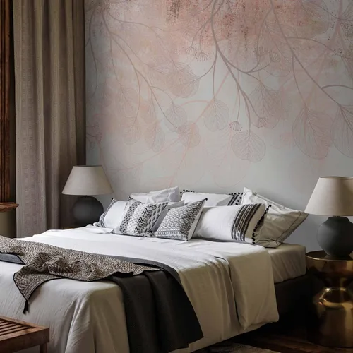 Vista 5 de artgeist Mural de pared Hojas 135 x 101 pulgadas - Papel tapiz autoadhesivo extraíble de gran tamaño para decoración de pared, mural de diseño de #24
