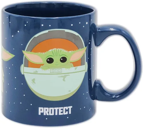 Vista 16 de Silver Buffalo Star Wars Mandalorian Joy to the Galaxy - Taza de sopa de cerámica, 24 onzas