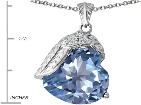 Vista 2 de Star K Collar con colgante de ala de ángel de plata de ley