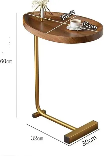 Vista 3 de Mesa de centro pequeña en forma ovalada de madera Mesa auxiliar Mesa auxiliar Mesa auxiliar Mesa auxiliar de dormitorio de moda