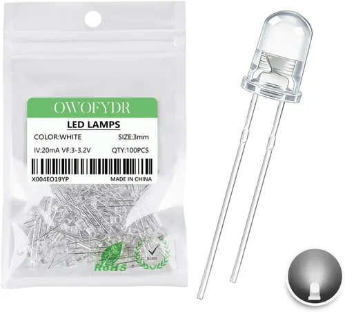 Vista 13 de 100 diodos LED RGB de 0.118 in, cátodo común, orificio pasante