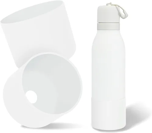 Vista 32 de 2 botas de silicona superiores para Owala FreeSip Twist de 24 onzas, funda inferior resistente a los arañazos, accesorios de botella de Owala