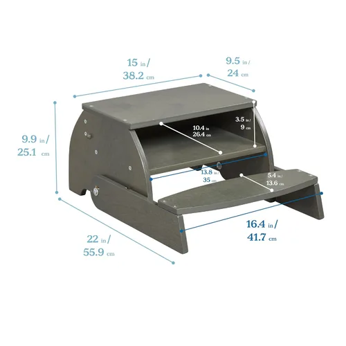 Vista 3 de ECR4Kids Taburete y silla multiusos Flip-Flop, muebles para niños, gris lavado