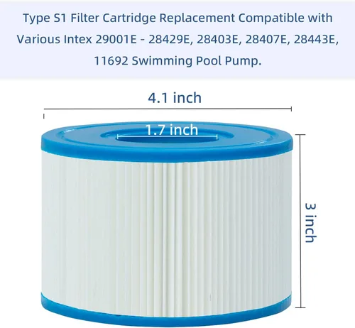 Vista 2 de Hrozny Cartucho de repuesto para filtros de spa tipo S1 compatible con varios Intex 29001E - 28429E, 28403E, 28407E, 28443E, 28453E, 28421E, 28423E