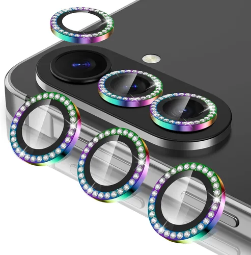 Vista 77 de Casetego Protector de lente de cámara para Galaxy Z Fold 8, [Diseño de purpurina mejorado], [Fuerte adherencia], lente de vidrio templado 9H negro