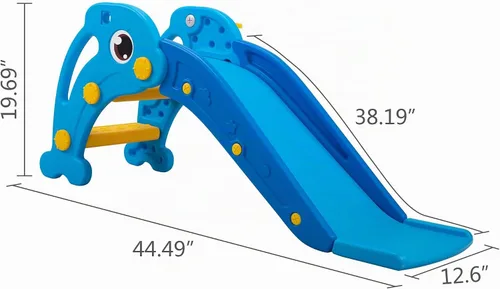 Vista 6 de TOBBI - Tobogán independiente 3 en 1 para niños pequeños Azul cielo