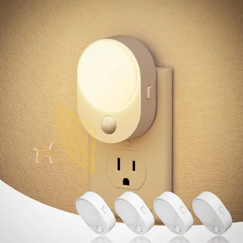 Vista 27 de JandCase Luz nocturna, luces nocturnas automáticas enchufables a la pared, paquete de 2 luces nocturnas modernas con sensor de luz automática, luz