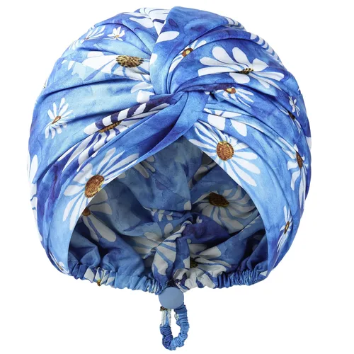 Vista 19 de Gorro de satén de seda ajustable para envolver el cabello para dormir, gorro de dormir de doble capa, turbante nocturno para cabello largo y rizado