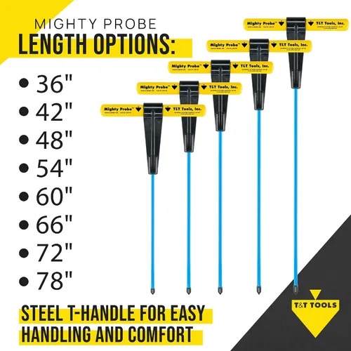 Vista 3 de T&T Tools Sonda de Suelo Aislada Mighty Probe de 36 Pulgadas – Varilla Hexagonal de 3/8" Sonda con Mango en T de Acero Resistente para Paisajismo