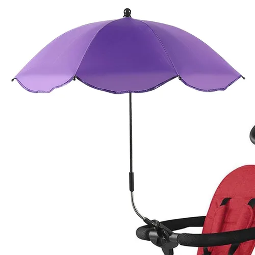 Vista 11 de Cochecito de bebé con abrazadera ajustable, sombrilla de protección para niños, paraguas con clip, sombrilla de 8 huesos para cochecito, silla