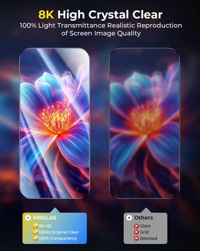 Vista 6 de MRGLAS TOP 9H+ - Paquete de 2 protectores de pantalla para iPhone 17 con protector de lente de cámara