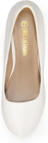 Vista 3 de DREAM PAIRS - Zapatos Tiffany de tacón clásicos, elegantes y versátiles con tacón de aguja bajo y plataforma, zapatos de vestir para mujer